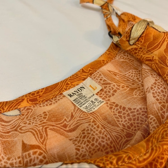 Burnt orange floral summer dress - Picture 3 of 3